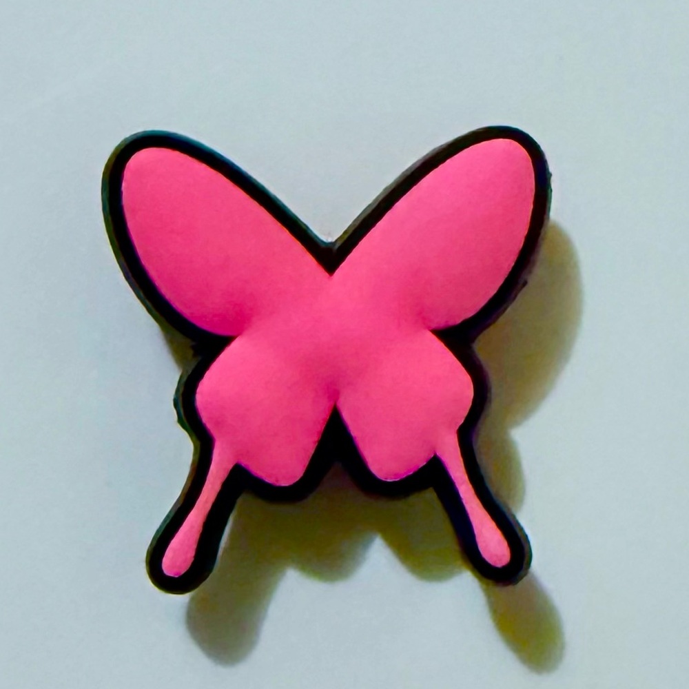 (10 for $16) Hot Pink Butterfly Croc Charm Jibbit Shoe Charm